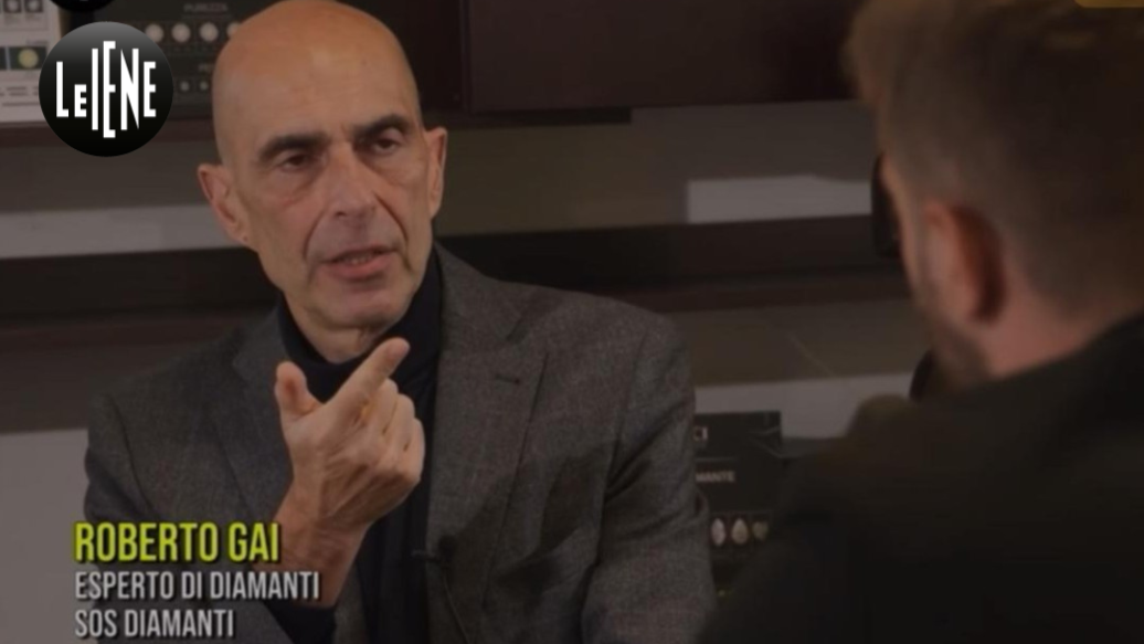 Roberto Gai interviene in TV come esperto di valutazione diamanti (immagine Le Iene)